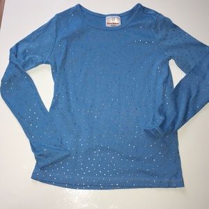 Girls Hanna Anderson blue sparkle shirt